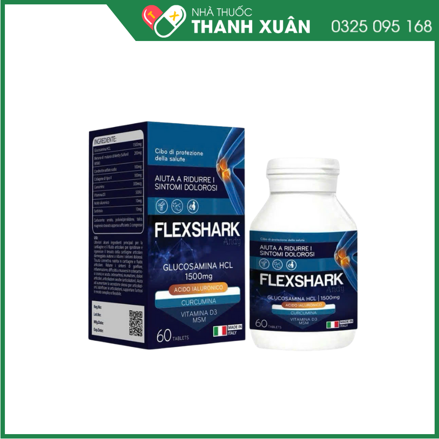 Flexshark Andy hỗ trợ điều trị khô khớp, thoái hóa khớp